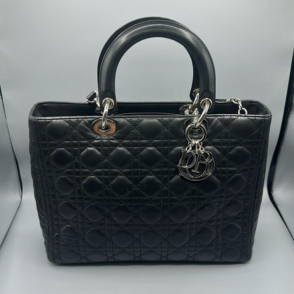 Christian Dior Large Lady Dior Bag Cannage Quilt Lambskin